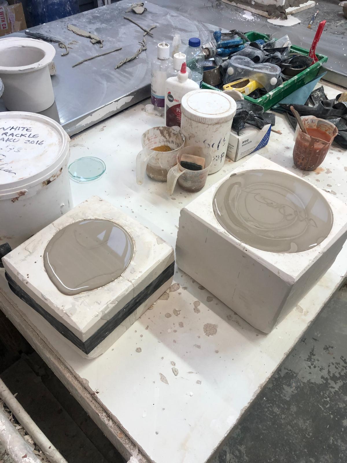 Slip casting mould for Greene King ceramic table number holders
